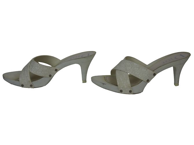 Christian Dior Gummimules Eggshell Aus weiß - Ansicht 5