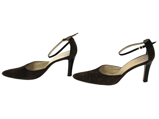 Décolleté Christian Dior in scamosciato marrone - vista 4