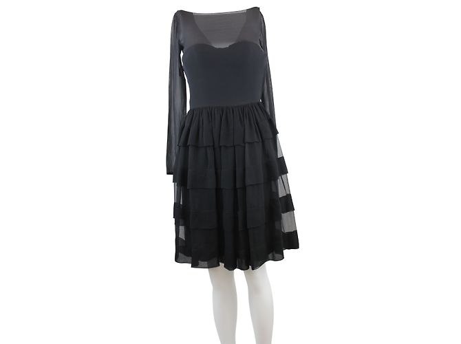 Vestido Christian Dior de seda negra Negro - vista 2