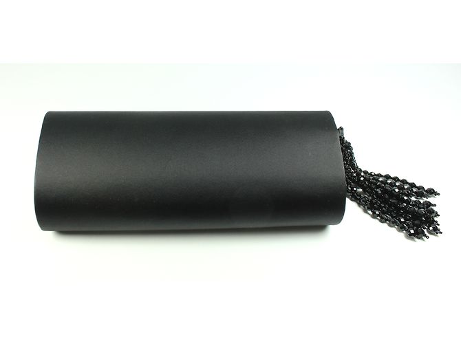 Pochette da sera in satin nero Glorinha Paranaguá - vista 2