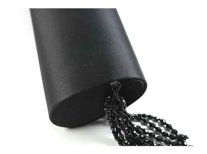 Pochette da sera in satin nero Glorinha Paranaguá - vista 3