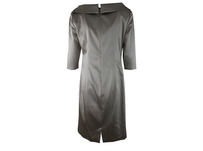 Robe de soirée Kay Unger gris satiné - vue 2