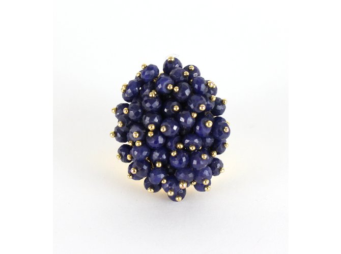 Set Anello e Orecchini Blu e Oro inconnue D'oro - vista 3