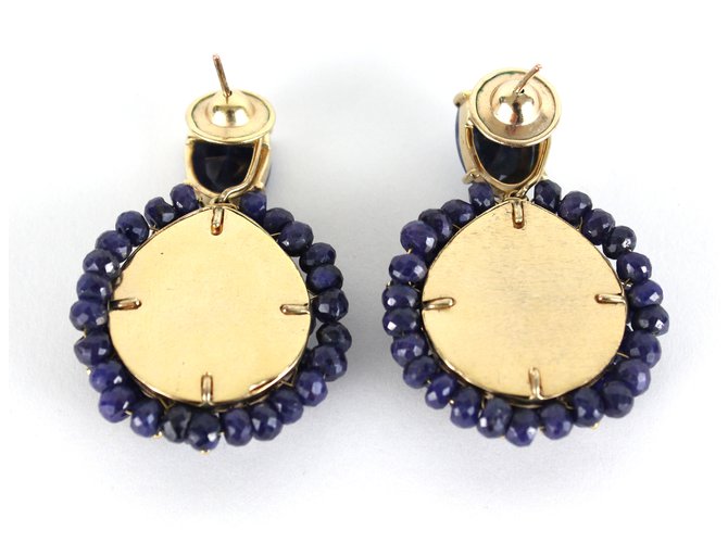 Set Anello e Orecchini Blu e Oro inconnue D'oro - vista 5