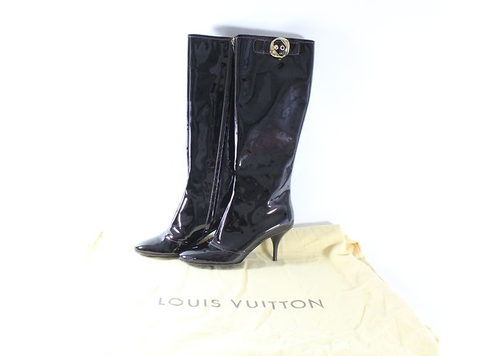 Botas Louis Vuitton de charol negro 39 - vista 4