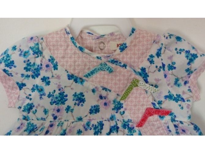 Mono corto Kenzo bebé flores rosa azul - vista 3