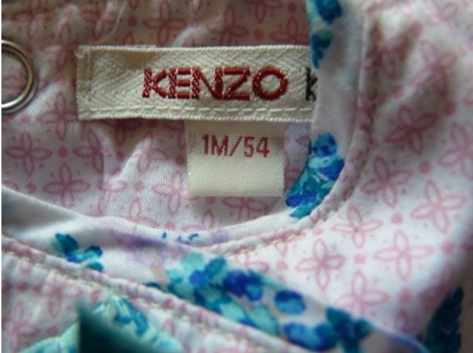 Mono corto Kenzo bebé flores rosa azul - vista 4