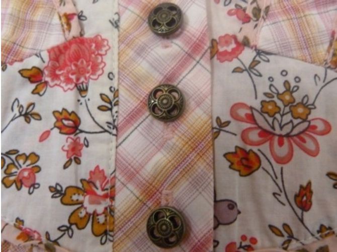 Kenzo Ärmelloses Blumenkleid aus Baumwolle Rosa 3 Monate Mehrfarben - Ansicht 3