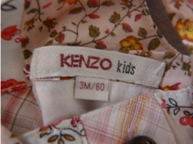 Kenzo Ärmelloses Blumenkleid aus Baumwolle Rosa 3 Monate Mehrfarben - Ansicht 4