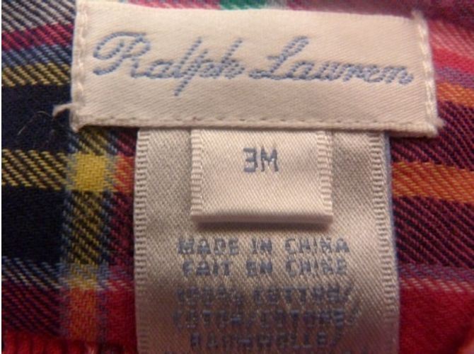 Ralph Lauren Baby Mädchen Set Rosa Karohemd und Blaue Leggings 3 Monate - Ansicht 5