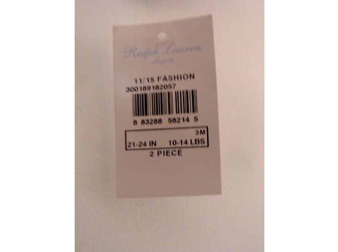 Ralph Lauren Baby Mädchen Set Rosa Karohemd und Blaue Leggings 3 Monate - Ansicht 6