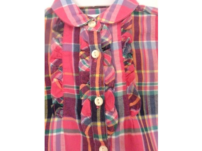 Ralph Lauren Baby Mädchen Set Rosa Karohemd und Blaue Leggings 3 Monate - Ansicht 2