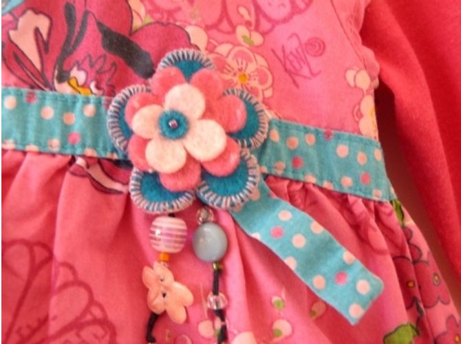 Vestido Kenzo Rosa de Algodón con Flores 18 Meses - vista 3