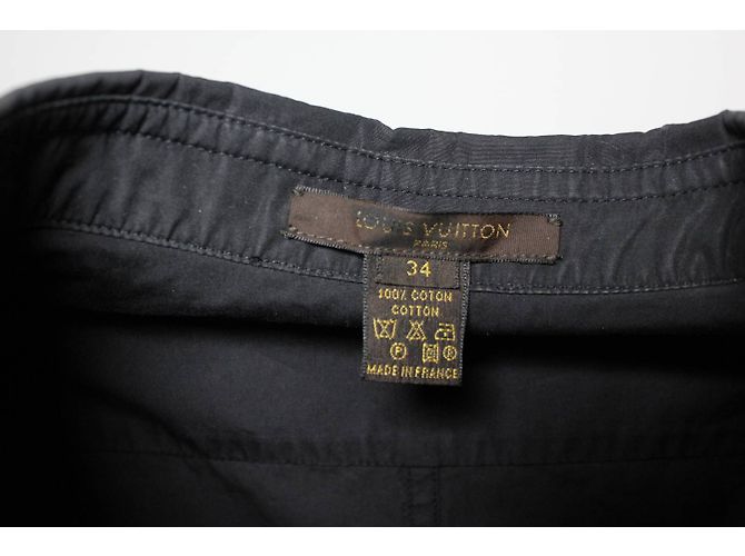 Louis Vuitton Camicia Nera in Cotone Nero - vista 3