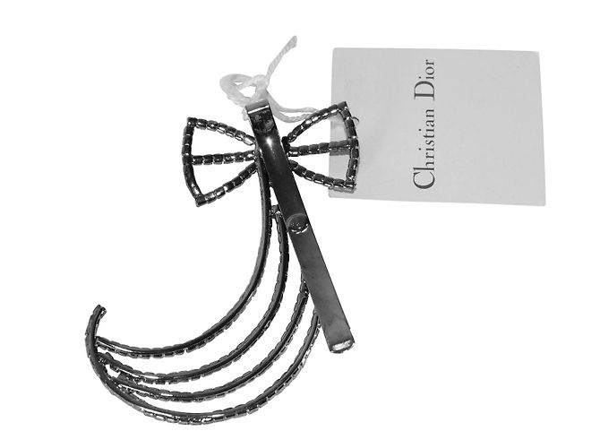 Fermaglio per capelli Christian Dior Node Jet nero argento - vista 2
