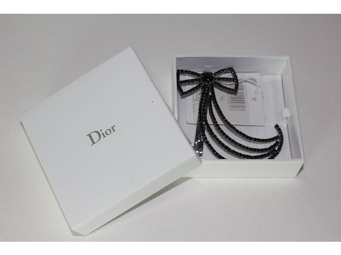Fermaglio per capelli Christian Dior Node Jet nero argento - vista 3