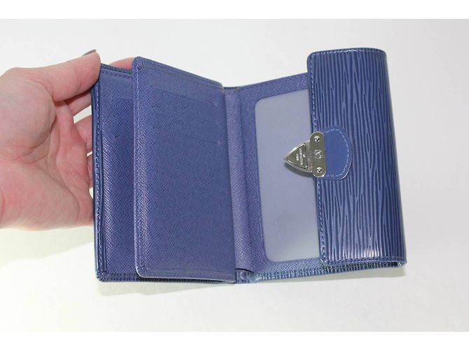 Louis Vuitton Koala Geldbörse Blau Leder - Ansicht 3
