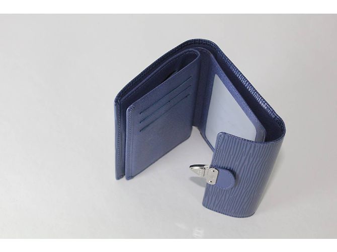 Louis Vuitton Koala Geldbörse Blau Leder - Ansicht 5