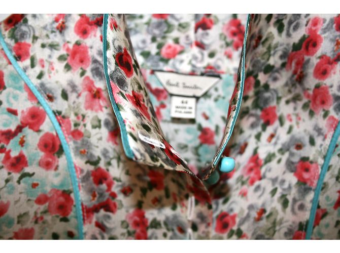 Top de seda Paul Smith con flores y cuello mandarín Multicolor - vista 3