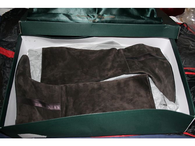 Botas de gamuza con cuña Robert Clergerie marrón Castaño - vista 2