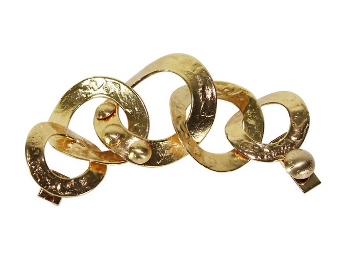 Bracciale Louis Vuitton in metallo dorato con grandi anelli D'oro - vista 2
