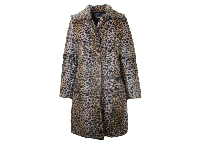 Wilsons Leather Pelle Studio Coats, Outerwear Leopard print Fur ref ...