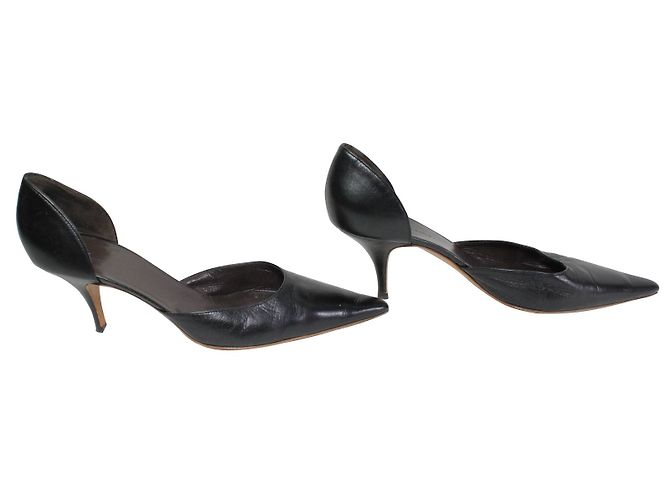 Balenciaga Pumps aus schwarzem Leder mit spitzer Kappe 7cm Absatz - Ansicht 2