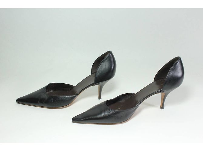Balenciaga Pumps aus schwarzem Leder mit spitzer Kappe 7cm Absatz - Ansicht 3