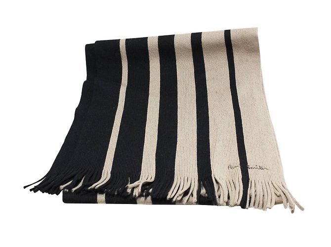 Paul Smith Schal Schwarz Beige Wolle - Ansicht 2