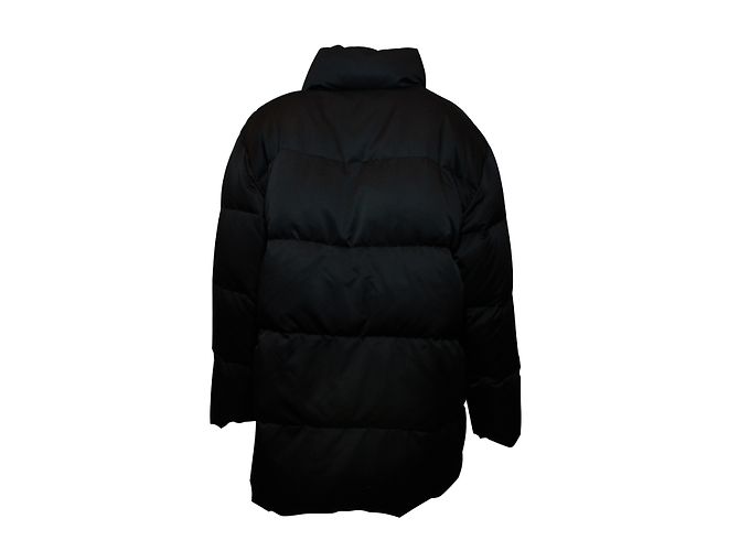 Giacca Moncler in satin nero e piuma d'oca - vista 2