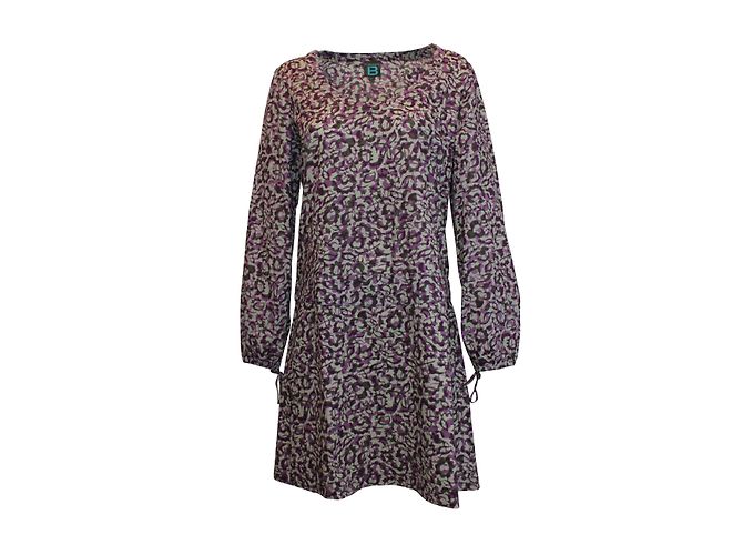 Vestido Bensimon de algodón estampado morado y gris Púrpura - vista 2