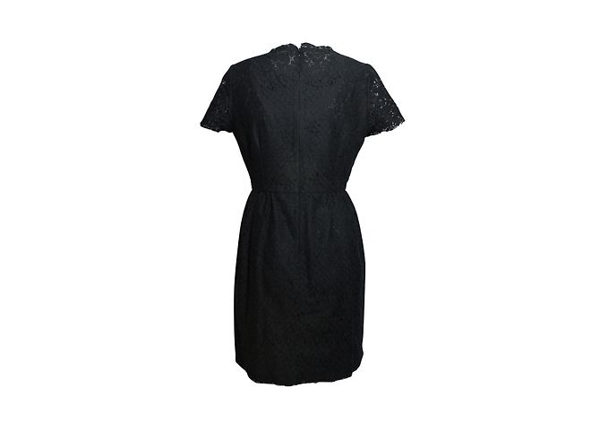 Tara Jarmon Schwarzes Spitzenkleid kurze Ärmel - Ansicht 2