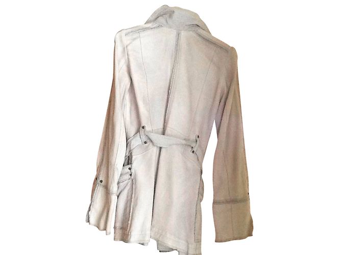 Gabardina de cuero beige Sylvie Schimmel - vista 2