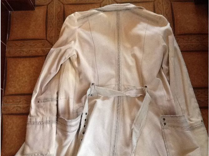 Gabardina de cuero beige Sylvie Schimmel - vista 4