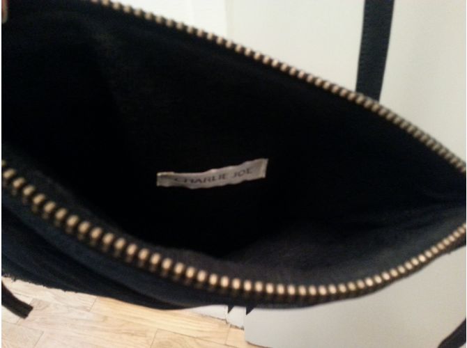 Autre Marque Pochette in tessuto nero con paillettes - vista 6