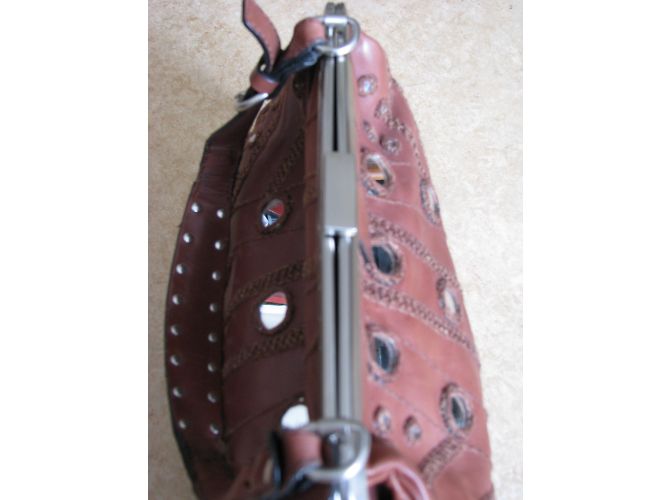 Barbara Bui Handtasche aus braunem Leder mit Spiegelelementen - Ansicht 4