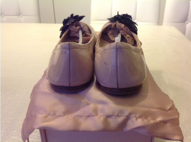 Prada Ballerinas aus Lackleder Bicolor Blume - Ansicht 2