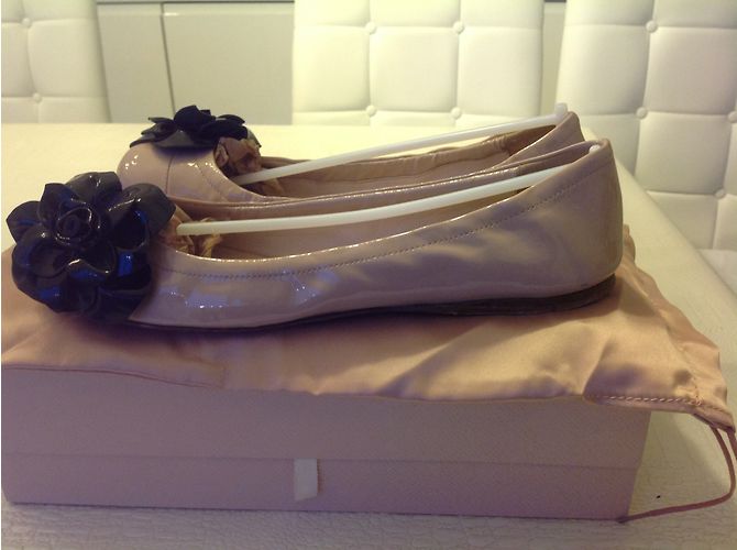 Prada Ballerinas aus Lackleder Bicolor Blume - Ansicht 3