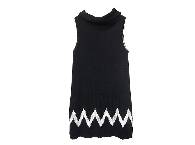 Vestido Twin Set de malla negra de algodón sin mangas Negro - vista 2