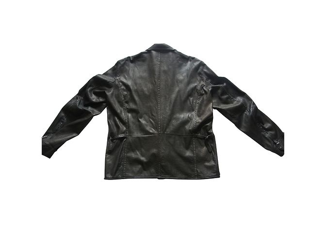 Hugo Boss Jacke aus schwarzem Lammleder XL - Ansicht 2