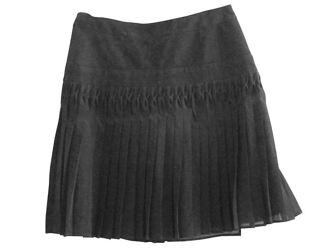 Falda plisada negra de lana Comptoir des Cotonniers Negro - vista 2