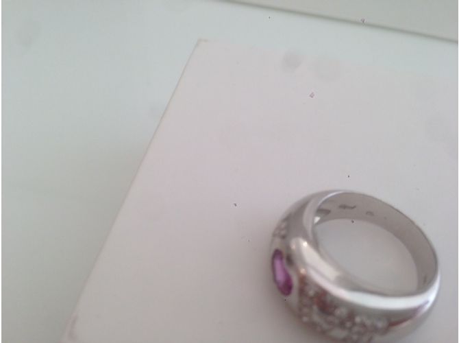 Anello Chopard Love in oro bianco con diamanti e zaffiro rosa Argento - vista 4