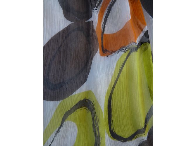 Abito Louis Féraud in chiffon di seta arancione e giallo Multicolore - vista 2