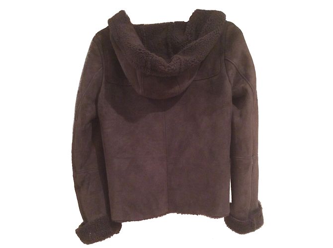 Chaqueta Madame A Paris de lana gris con cierres de shearling - vista 2