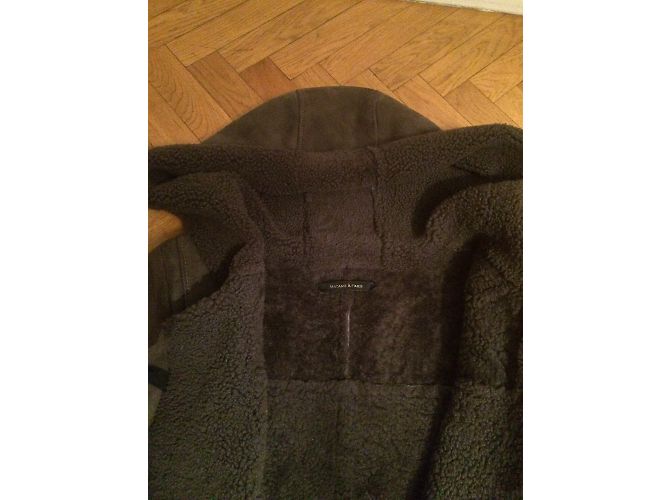 Chaqueta Madame A Paris de lana gris con cierres de shearling - vista 3