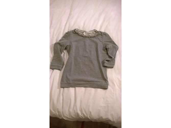 Top de algodón gris Dress Gallery - vista 7