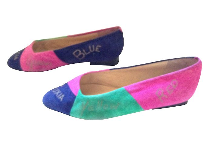 Ballerine Charles Jourdan in scamosciato multicolore - vista 2