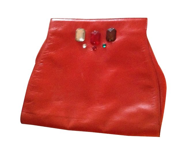 Borsa a mano Charles Jourdan in pelle rosso arancio - vista 2