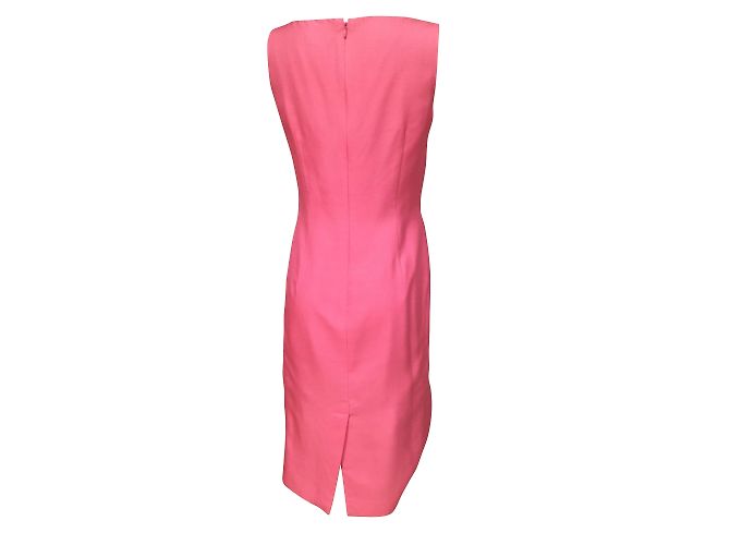 Vestido midi de seda rosa Ann Taylor - vista 2