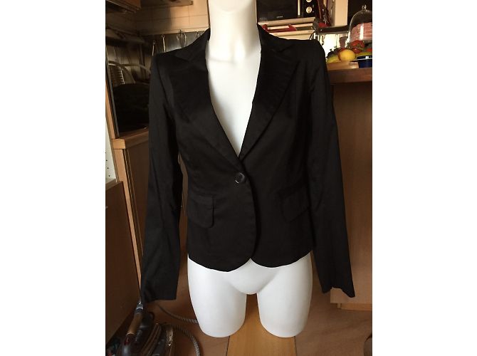 Chaqueta Sinéquanone de algodón elástico negro - vista 3